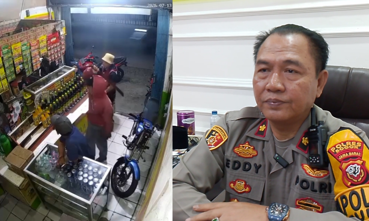 Viral Video Penodongan di Warung Jamu Citeureup, Polisi Buru 3 Pelaku Berparang