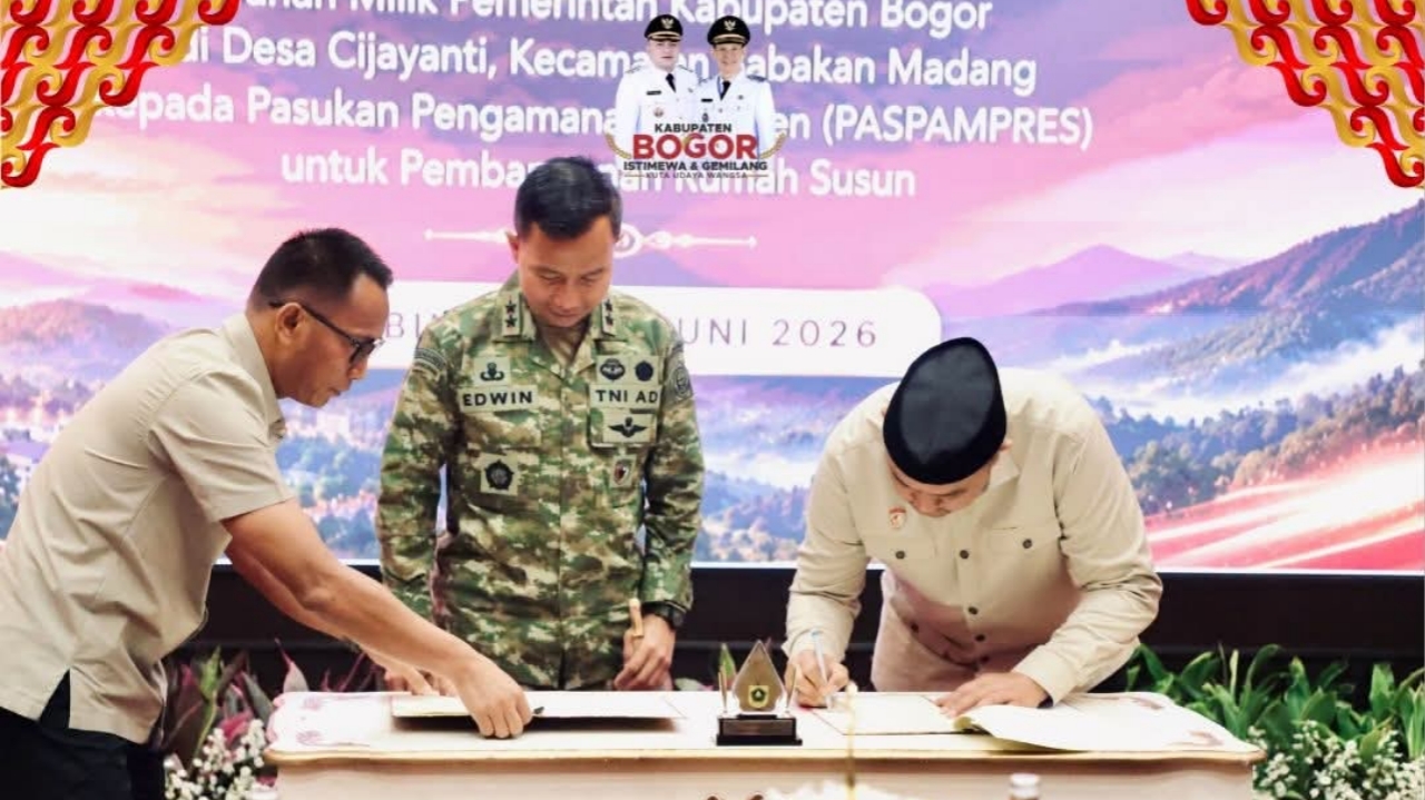 Perkuat Infrastruktur Pengamanan Presiden, Pemkab Bogor Hibahkan Lahan Cijayanti untuk Rusun Paspampres