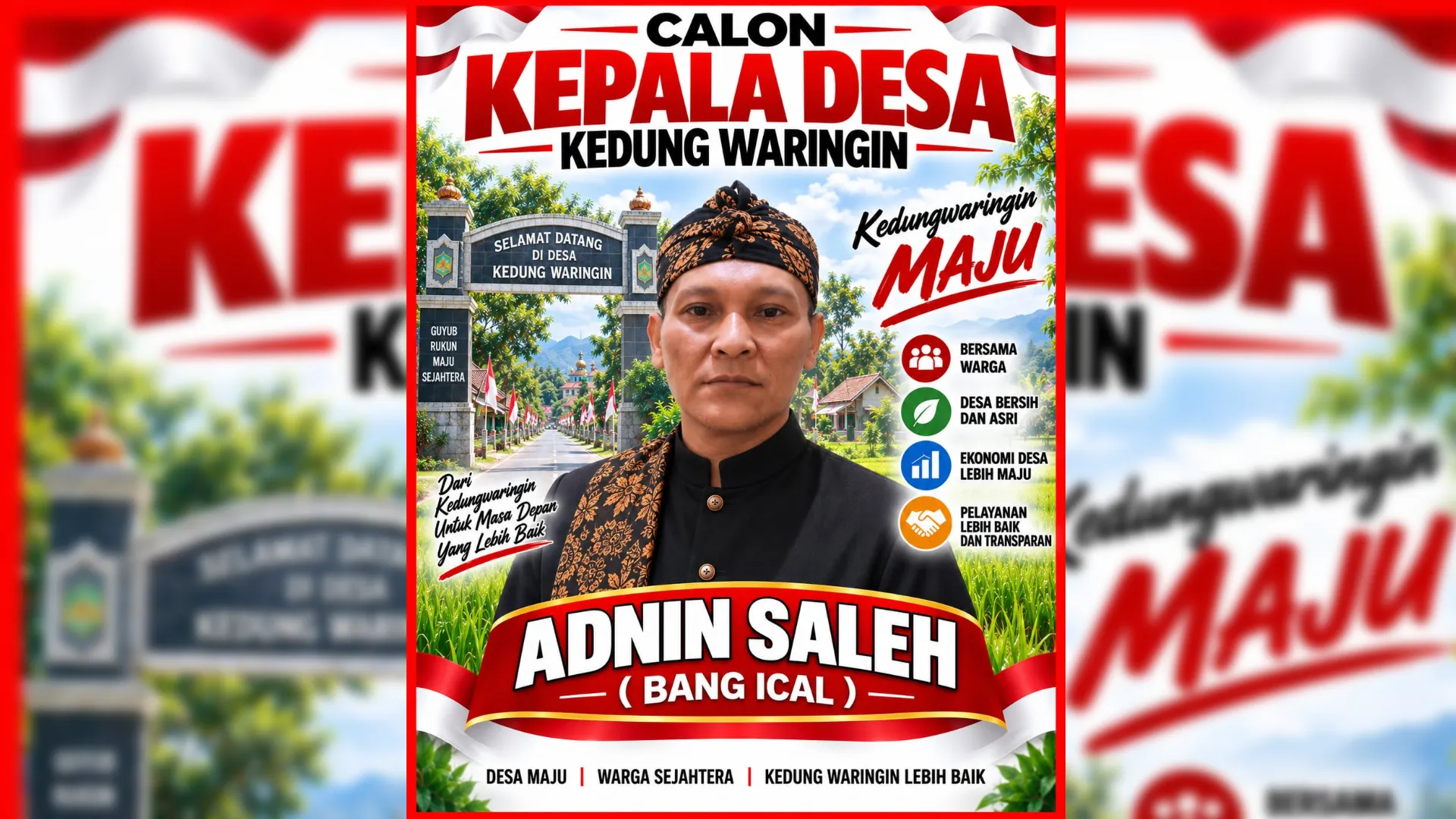 Siap Membawa Perubahan, Adnin Saleh 'Bang Ical' Maju Dalam Pilkades di Desa Kedungwaringin Bojonggede