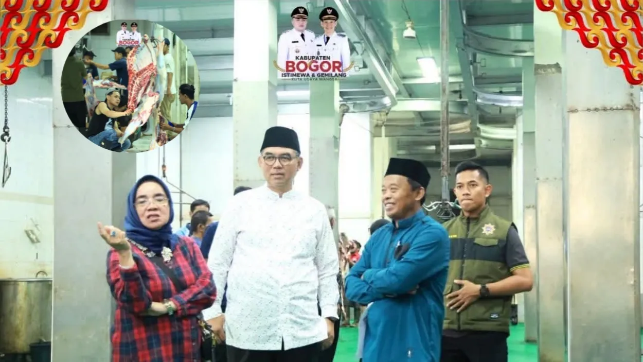 Semangat Berbagi, Sekda Kabupaten Bogor Tinjau Langsung Pemotongan Hewan Kurban di RPH Cibinong