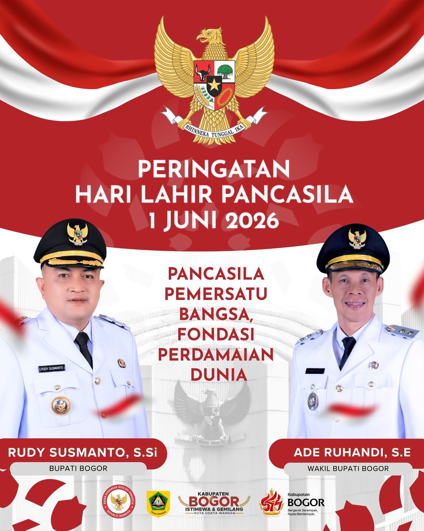 Ucapan Bupati Bogor dan Wakil Bupati Bogor di Hari Pancasila